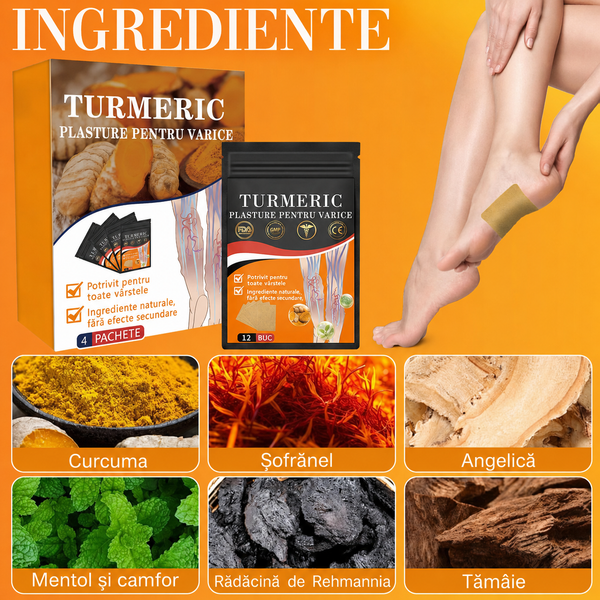 Plasturi cu Turmeric pentru Varice